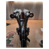 Medline Durable Folding Steel Transport Wheelchair with 12-Inch Wheels 19-Inch Seat Width  Gray Frame  Microban  Burgundy Upholstery - Retail: $132