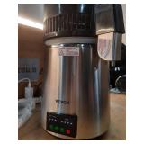 VEVOR 1.1 Gal Water Distiller, 0.3 Gal/H, Distilled Water Maker Machine 750W 0-99H Timing Set Temp Display, 304 Stainless Steel Countertop Distiller Glass Carafe Cleaning Powder 3 Carbon Packs, Silver