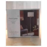 Modern Ring Floor Lamp Brushed Nickel Finish - Threshold: ETL Listed, Cotton/Polyester Shade, Metal Body - Retail: $115