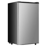 Sweetcrispy 3.2 Cu.Ft Mini Fridge with Freezer Small Refrigerator Single Door Adjustable Thermostat Energy-efficient Low Noise, Compact Fridge for Bedroom, Office, Dorm (Silver Door) - Retail: $135
