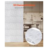 VEVOR 3D Wall Panels, 33-Pack 11.81 x 11.81 in PVC Modern Art Minimalist Diamond Tiles, 32 Sq.Ft Coverage Accent Wall Panel, Interior Home Decor for Ceiling, Bedroom, Living & Gaming Room, Matte White