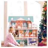 Wooden Dollhouse with Furniture