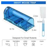 Humane Mouse Traps, Catch& Release, Reusable Rat Traps, Easy to Set and Safe for Family and Pets, No Kill for Small Rodent/Voles/Hamsters/Moles, Catcher That Works for Indoor/Outdoor, 4 Pack - Retail: