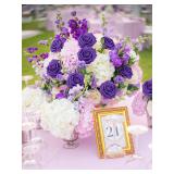 Purple Artificial Flowers 30PCS Fake Roses with Stem Real Touch Soft Foam Roses for Valentines Day Gifts DIY Wedding Bouquet Table Centerpieces Party Bridal Shower  - Retail: $16