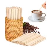 100 Pcs Wood Rattan Coffee Stirrers Holder Set Coffee Stir Sticks Wood Cocktail Stirrers Disposable Beverage Stirrer Sticks 5 Inch Stirring Sticks For Coffee Bar Home Counter Hot or Cold Drinks Tea - 