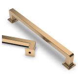 6 Pack 7 Inch(177mm) Champagne Bronze Kitchen Cabinet Handles, Brushed Brass Cabinet Pulls Gold Kitchen Cabinet Hardware Cupboard Handles Drawer Pulls (1 set missing screw) - Retail: $50