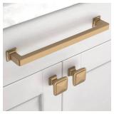 6 Pack 7 Inch(177mm) Champagne Bronze Kitchen Cabinet Handles, Brushed Brass Cabinet Pulls Gold Kitchen Cabinet Hardware Cupboard Handles Drawer Pulls (1 set missing screw) - Retail: $50