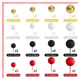 48 Pcs Balls Cake Topper Decorations Balloon Cupcake Toppers Foam Cake Topper Balls Cake Balls Decorations for Birthday Party Wedding Cake Decorating (Black, Red, White, Gold) - Retail: $9