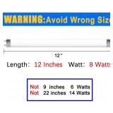 8 Pack F8T5/CW Fluorescent Bulbs, T5 12 inch 8 Watts Under Cabinet Light Bulb Cool White, G5 Mini Bi 420 Lumen - Retail: $13