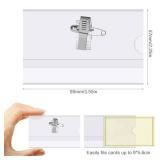 100 PCS Name Badges, Name Badges with Crocodile Clip and Safety Pin, Clear Holders Name Tags with Pins Horizontal ID Card Holder idea for School, Colleges, Offices, Corporate Event - Retail: $22