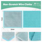 Multipurpose Wire Dishwashing Rag 12 Pcs, Upgraded Double-Layer Non-Scratch Wire Dish Cleaning Cloths, Kitchen Reusable Steel Scrubber, Powerful Dishcloth Rag for Cookware, Multicolor, 7x8" - Retail: 