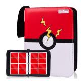 800 Card Binder 4 Pocket, Trading Card Holder Fits 800 Cards With 100 Removable Sleeves, Portable Collection Card Album, Game Card Case book With Zipper for Sports & Game Cards (800 Card 4 Pocket) - R