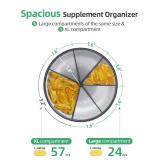 Large Pill Bottle Organizer, Supplement Organizer for Holding 6 Various Vitamins, Pill Box Case with Anti-Mixing & Wide Opening Design, Easy to Retrieve Meds, Includes 20 Pcs Stick-on Labels - Retail: