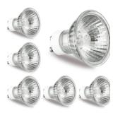 GU10 Bulb 120V 50W Light Bulbs for Candle Warmer Lamp, GU10+C, MR16 with Glass Cover, 2700K Warm White, Dimmable, Pack of 6 - Retail: $10