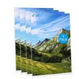 Magnetic Picture Frames for Refrigerator 4x6 Inch, Magnetic Photo Holders for Fridge, 4 Pack Acrylic Magnetic Picture Frame for Displaying Frames, Children Artworks - Retail: $9