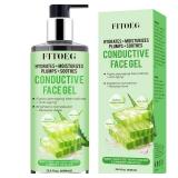 Conductive-Gel-for-Face-Microcurrent, 13.5 Oz Large Bottle Hydrating Massage Gel Serum for Facial Machine Device, Leave-On Gel Primer for Face, Hyaluronic Acid, Aloe Vera, Vitamin E - Retail: $10