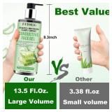 Conductive-Gel-for-Face-Microcurrent, 13.5 Oz Large Bottle Hydrating Massage Gel Serum for Facial Machine Device, Leave-On Gel Primer for Face, Hyaluronic Acid, Aloe Vera, Vitamin E - Retail: $10