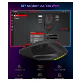 Redragon Large Wireless Gaming Mouse for Big Hands, Tri-Modes 2.4G/Bluetooth/Wired Rechargeable Ergo RGB Mouse with 2 Side Buttons, 6 Backlit Modes, Programmable Macro Gamer Mouse - Retail: $24