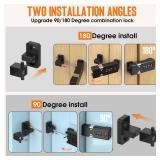 Keyless Cabinet Lock, Cabinet Password Locks with Luminous,3-Digit Combination Door Lock for Drawers, Barn Door, Bathroom, Outdoor, Closet, Fence, Protect Privacy(1PCS,Black) - Retail: $14