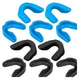 Sport Mouth Guards Gum Teeth Armor Game Guard for Boxing Basketball Football Hockey Karate Basketball Rugby Match (10 Pcs,Blue, Black) - Retail: $10