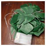 20 LED Monstera Palm Leaf String Lights, 10.3 Ft Battery Operated Tropical Palm Vine Lights for Hawaiian Party, Beach, Jungle, Indoor Outdoor Decorations - Retail: $10