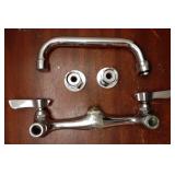 Kitchen Faucet Wall Mount Commercial Sink Faucet Kitchen Utility Laundry Swivel Spout 2 Dual Handle Restaurant Chrome Mixer Tap - Retail: $54