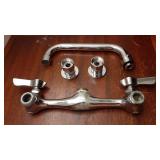 Kitchen Faucet Wall Mount Commercial Sink Faucet Kitchen Utility Laundry Swivel Spout 2 Dual Handle Restaurant Chrome Mixer Tap - Retail: $54