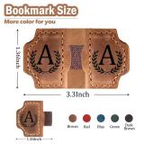 Custom Magnetic Bookmarks with Pen Holder, Personalized 26 Letters Name Initial Leather Bookmark, Leather Book Mark for Men Women Teachers, Readers Book Lovers Gifts (Red, L) - Retail: $8