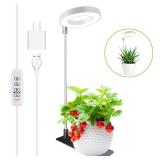 Grow Lights for Indoor Plants, Full Spectrum Halo Growing lamp with Detachable Base, Height Adjustable, 3 Colors, 10 Dimming, Automatic Timer, Plant Light for Succulents Small Plants - Retail: $10