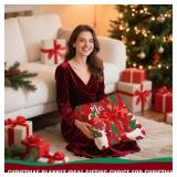 Christmas Plaid Throw Blanket, Soft Cozy Snowflake Reindeer Blanket, Christmas Throw Blankets for Couch Bed Home Decor Gifts 40x30" - Retail: $10"