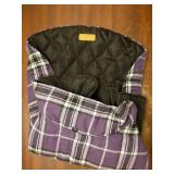 Waterproof Dog Coat, Reversible Dog Jacket for Large Dogs, Adjustable Durable Doggie Winter Coat for Growing Puppies Warm Puppy Cold Weather Apparel, Purple L - Retail: $26