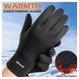 Water-Resistant Winter Gloves for Men, Touchscreen and Fleece Thermal Cold Weather Gloves, Snow Ski Gloves Winter Gear (XL) - Retail: $15