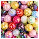 31PCS 16mm Acrylic Beads Colorful Disco Ball Beads Ab Color Bead for Jewelry Making Bracelet Necklace Earrings 70s 80s Costume Accessories - Retail: $12