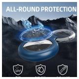 Waterproof Holder for AirTag, Carbon Fibre Texture Design Case Holder for Air Tag, Full Scratch-Resistant with Keyring AirTags for Pet Collar, Luggage Tag, Black - Retail: $9