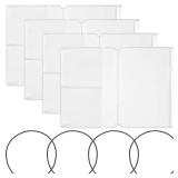 8Pcs Travelers Notebook Accessories Kit with 4Pcs Nylon Travel Journal Elastics 4Pcs Passport Size PVC Clear File Pockets Rectangle Zipper Folder Organizers for Card Passport Document Storage - Retail