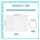 8Pcs Travelers Notebook Accessories Kit with 4Pcs Nylon Travel Journal Elastics 4Pcs Passport Size PVC Clear File Pockets Rectangle Zipper Folder Organizers for Card Passport Document Storage - Retail