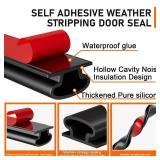 Black Rubber Weather Stripping Door Seal Strip, D Shape Door Weather Seal Strip, Self-Adhesive Soundproofing Frame Insulation Tape for Doors Frame/Window Seal, Blocks Cold Drafts Noise - Retail: $10