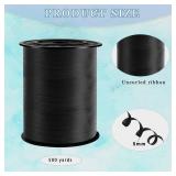 500 Yard Black Curling Ribbon,1/5 Ribbon Curling for Gift Wrapping, Balloon String, Baby Shower, Festival Decoration and Crafts (Black) - Retail: $7"