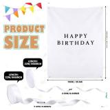 29Ã39 Inch Happy Birthday Burlap Banner, Fabric Party Decorations Backdrop, Boho Rustic Photo Props Sign with Hanging String for Birthday Party Indoor Outdoor Yard Wall Decor - Retail: $15