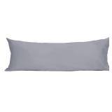 Sunflower Body Pillowcase 100% Cotton Long Pillow Cover/Case Envelope Closure 1 Pack, 20X54 inches Frost Gray, Soft and Breathable - Retail: $14