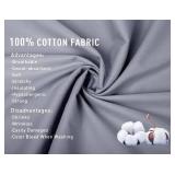 Sunflower Body Pillowcase 100% Cotton Long Pillow Cover/Case Envelope Closure 1 Pack, 20X54 inches Frost Gray, Soft and Breathable - Retail: $14