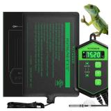 Reptile Heating Pad 8x12 Inch with Thermostat Combo Under Tank Terrarium Heating Mat for Turtles, Lizards, Frogs, and Other Reptiles - Retail: $32