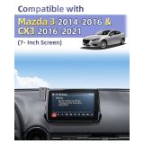 PZK Car Phone Mount for Mazda CX-3 2016-2021 /Mazda 3 2014-2016 /MX-5 Miata 2016-2023 Accessories 7-Inch Screen Magnetic 15W Fast Wireless Charger Phone Cradles Car Phone Holder Not Affect Vent - Reta