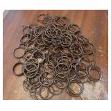 100 Set 1.26 Inch Metal Curtain Rings with Eyelets Curtain Hooks for Drapes and Metal Drapery Pin Drapery Hooks for Window Door Shower Bathroom Rings (Brown) - Retail: $30