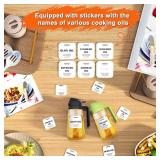 2 in 1 Glass Oil Sprayer & Dispenser,16oz/470ml Olive Cooking, Air Fryer, and Salad, for Kitchen Gadgets and Air Fryer Accessories, w/Stickers (Black) - Retail: $7