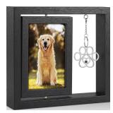 Dog Memorial Gifts for Loss of Dog- Pet Memorial Remembrance Bereavement Sympathy Gifts for Dogs, Rotating Wooden Dog Passing Away Gifts Picture Frame for 4x6 Photo- Black - Retail: $19