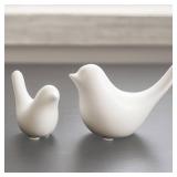 Small White Birds Statues Home Decor Modern Style Decorative Ornaments for Living Room Decor, Bedroom, Office Desktop, Cabinets (2Pcs White Birds) - Retail: $10