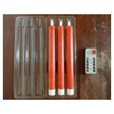 Red Flameless Taper Candles with Remote, Real Wax Taper Candles Battery Operated, LED Flameless Candlesticks with 3D Wick for Home Halloween Christmas Holiday Decor(Set of 3, 0.78 x 9.6) - Retail: $13