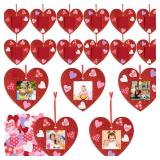24 Pcs Valentine Picture Frame Craft Kits Heart Felt Photo Frames Ornaments Bulk with 100 Pcs Stickers Glitter Valentines Tree Classroom Hanging Decoration for Kids Pre-School Toddlers - Retail: $26