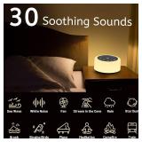 Soother Sleep Sound Machine Night Light White Noise Machine with 30 Soothing Sounds & 12 Color Night Lights for Baby Kids Adults Brown Noise Machine with Timer & Continuous Play for Home Travel Office
